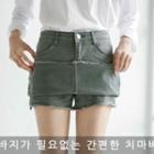 Inset-shorts Band-waist Miniskirt