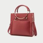 Top Handle Crossbody Tote Bag Red - One Size