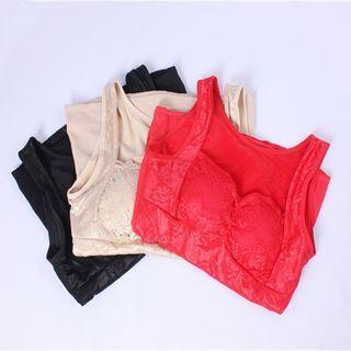 Fleece Lined Lace Padded Tank Top