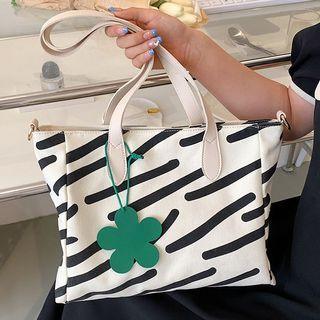 Zebra Print Tote Bag Off-white - One Size
