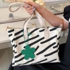 Zebra Print Tote Bag Off-white - One Size
