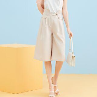 High-waist Wide Leg Harem Crop Pants