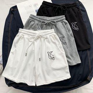 Moon Embroidery Shorts