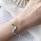 925 Sterling Silver Curve Bangle S015 - One Size