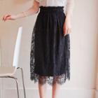 Reversible Lace Pleated Skirt