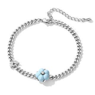 Flower Chain Bracelet Silver - One Size