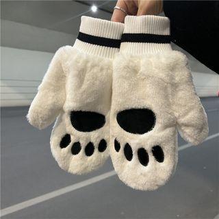 Bear Paw Chenille Mittens