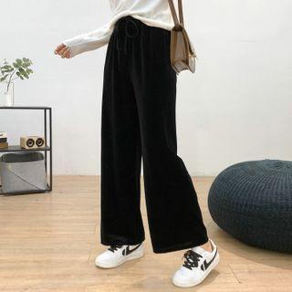 Glitter Striped Velvet Wide Leg Pants