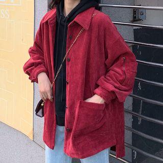 Buttoned Corduroy Cargo Jacket