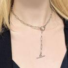 Stainless Steel Geometric Y Choker Silver - One Size