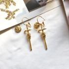 Crisscross Drop Earring 1 Pair - E259 - Gold - One Size