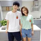 Fries Embroidered Short Sleeve T-shirt