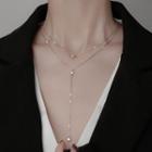 Sterling Silver Layered Y Necklace