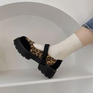 Printed Platform Mary Jane Shoes