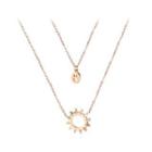 Simple Plated Rose Gold Smiley Face And Sun 316l Stainless Steel Double Necklace Rose Gold - One Size