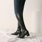 Block-heel Pleather Tall Boots