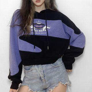 Print Paneled Hoodie