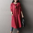 Long-sleeve Buttoned Long Cardigan