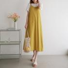 Open-back Flared Long Overall Dress