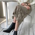 Crochet Knit H-line Long Skirt