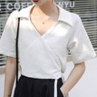 Short-sleeve Tie-side Polo Shirt