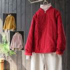Long-sleeve Perforated Crochet Lace Panel Hanfu Top