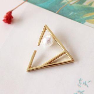 Faux Pearl Triangle Drop Earring 1 Pc - One Size