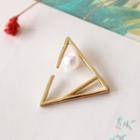 Faux Pearl Triangle Drop Earring 1 Pc - One Size