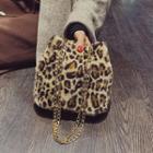 Leopard Print Furry Bucket Bag As Shown In Figure - One Size