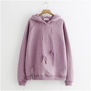 Fleece-lined Plain Hooded Pullover