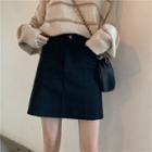 Mini Plain A-line Skirt
