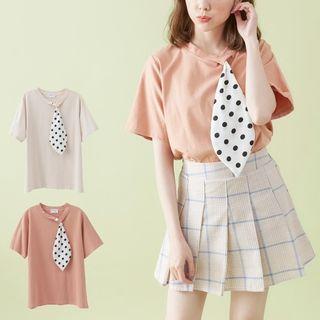 Tie Accent Short-sleeve T-shirt