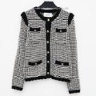 Long Sleeved Buttoned Knit Jacket