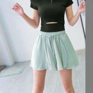 Plain Mock Two-piece Skort
