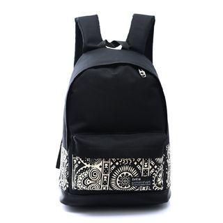 Pattern Trim Nylon Backpack