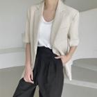 Elbow-sleeve Multi-pocket Blazer