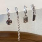 Set Of 4: Drop Earring Set Of 4 - As5 - Silver - One Size