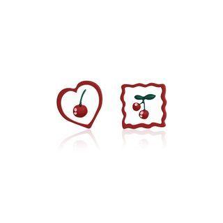 Cherry Asymmetrical Alloy Earring
