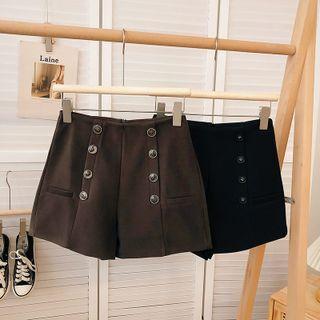 High-waist Woolen A-line Casual Shorts