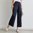 Seam-trim Wide-leg Dress Pants