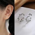 Star Alloy Cuff Earring 1 Pc - Clip On Earring - Silver - One Size