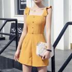 Sleeveless Frill-trim Playsuit