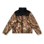Printed Padded Zip Jacket Black & Coffee - One Size