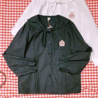 Embroidered Sailor Collared Blouse