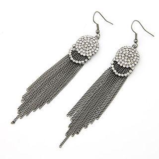Rhinestone Fringed Dangle Earring