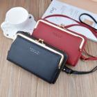 Multi-section Long Wallet With Shoulder Strap