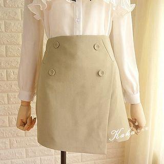 Buttoned Wrapped Skirt