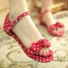 Bow Accent Dotted Sandals