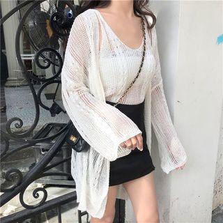 Knitted Tank Top / Open-front Knit Jacket