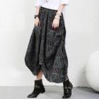 Patterned Asymmetric Maxi Skirt
